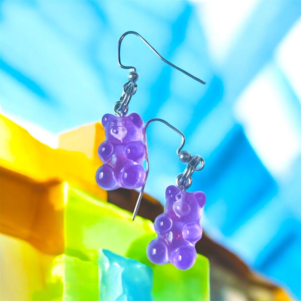 Gummy Bear Candy Cute Kawaii Handmade Earrings